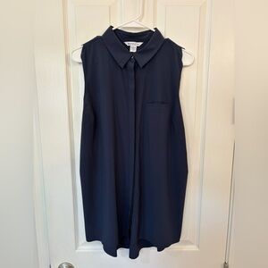 Athleta Navy Sleeveless Dress w pinstripes